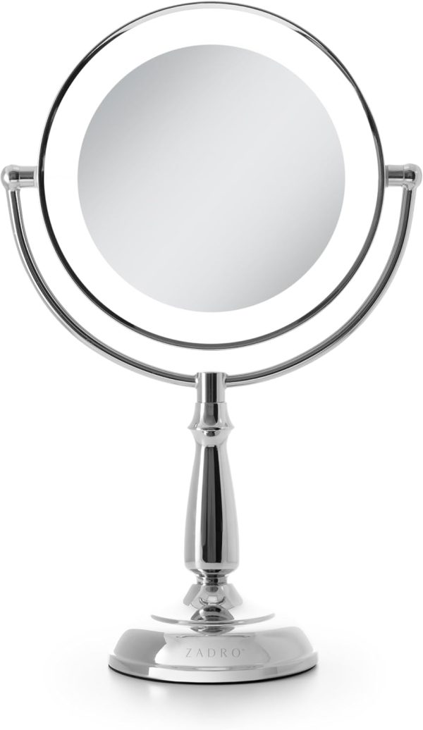 11" Makeup Mirror with Lights and Magnification Dimmable Touch  Lighted Makeup Mirror with Magnification 10X/1