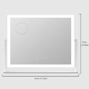 Lighted Makeup Mirror, 17.3"x13"  Vanity Mirror with Led Lights, Three Color Lighting Modes, and 5X Magnification Mirror, Smart Touch Control, 360°Rotation (White, Gift Box)