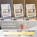 Lighted Makeup Mirror,  Vanity Mirror with Lights, Three Color Lighting Modes, and 5X Magnification Mirror, Smart Touch Control, 360°Rotation (17.3in,White,Gift Box)
