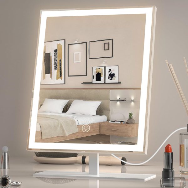 Vanity Mirror with Lights, Lighted Makeup Mirror with 3 Color Modes, Dimmable Light,  Vanity Makeup Mirror with Smart Touch Control, Gift for Teen Girl/Women (12in. White)